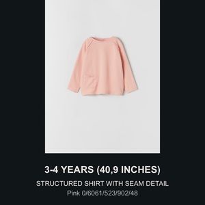 Long sleeved toddler shirt with seam detail, pink